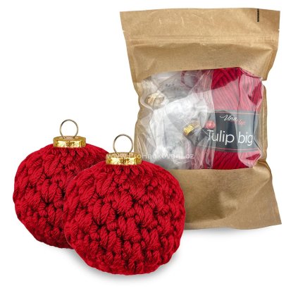 Sada na háčkování vánoční ozdoba červená