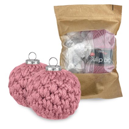 Sada na háčkování vánoční ozdoba starorůžová