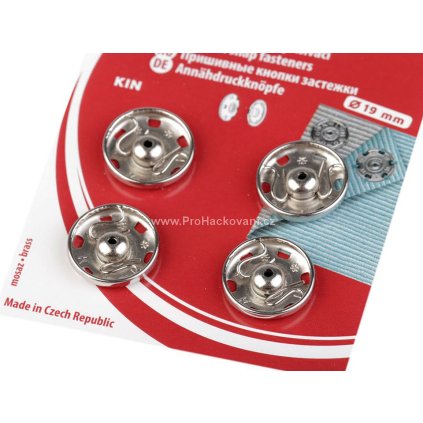 Kovové patentky 1,9 cm stříbrné 4 ks