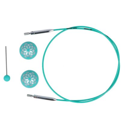Výměnné lanko KnitPro Swivel 360° The Mindful Collection 60 cm tyrkysová