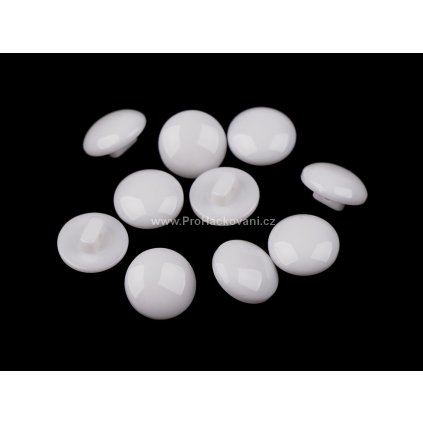 Knoflík kulatý s očkem 10 mm bílý