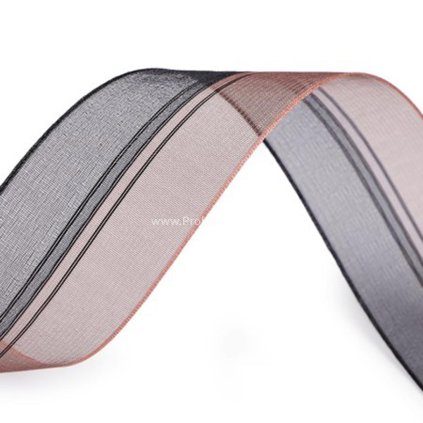 Stuha monofilová 40 mm černá růžová