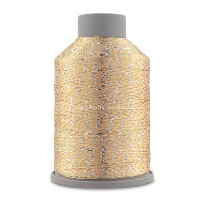 příze Camellia New 419 pastelově žlutá se stříbrnou nitkou