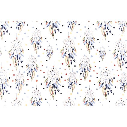 Bavlněná látka lapače snů na bílé