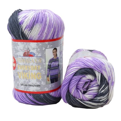 příze Everyday Viking 70519 fialová šedá a bílá