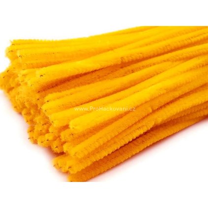 Chlupatý modelovací drát Ø 6 mm slunečnicově žlutý 20 ks