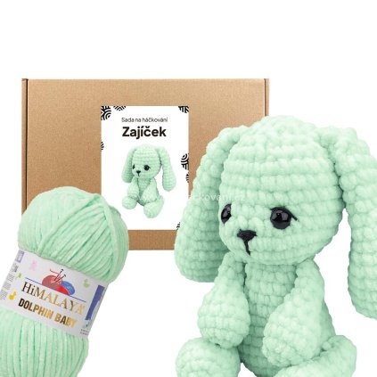 Sada na háčkování Zajíček pastelově zelený