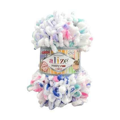 Puffy fine color 6245 bílá růžová fialová mintová a modrá