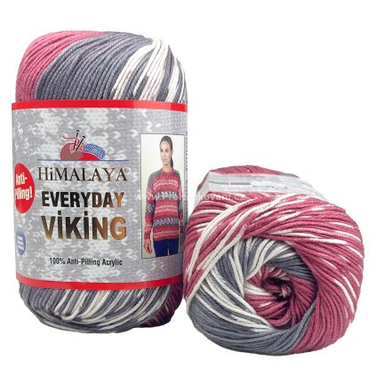 příze Everyday Viking 70502 růžová šedá a bílá