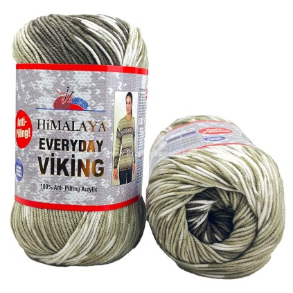 příze Everyday Viking 70507 světle zelená bílá a khaki