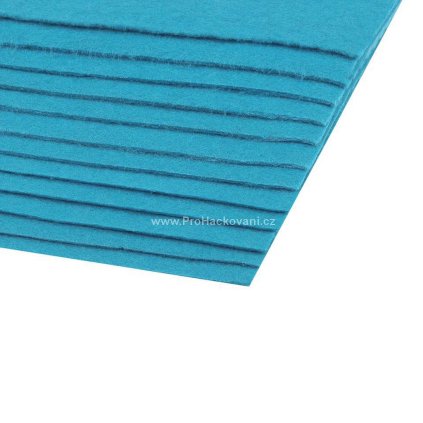 Látková dekorativní plsť 20x30 cm modrá azurová 2 ks