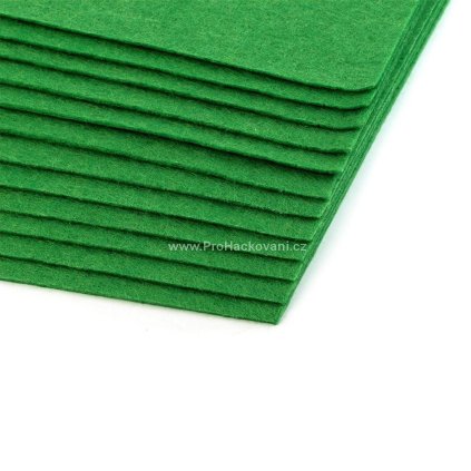 Látková dekorativní plsť 20x30 cm zelené kapradí 2 ks