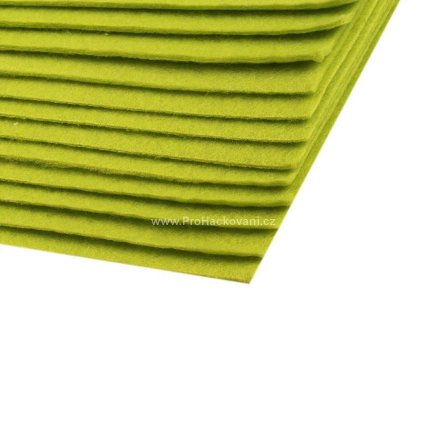 Látková dekorativní plsť 20x30 cm zelené jablko 2 ks