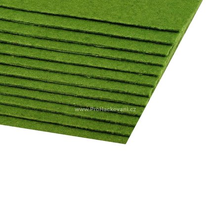 Látková dekorativní plsť 20x30 cm zelená stepní 2 ks