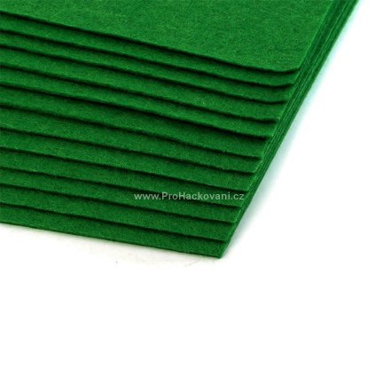 Látková dekorativní plsť 20x30 cm zelená 2 ks