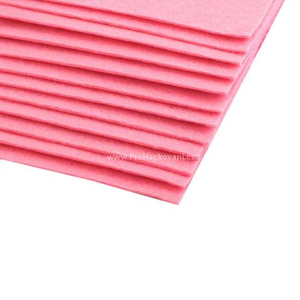 Látková dekorativní plsť 20x30 cm růžová střední 2 ks