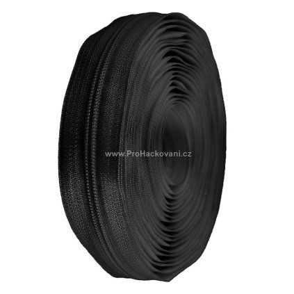 Zip spirálový 5 mm metráž - černý 5 m