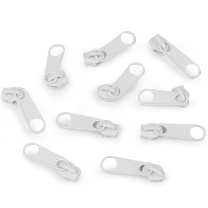 Jezdec ke spirálovému zipu 5 mm 10 ks bílá