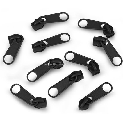 Jezdec ke spirálovému zipu 5 mm 10 ks černá