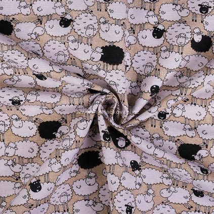 Dekorační látka ovečky Loneta.