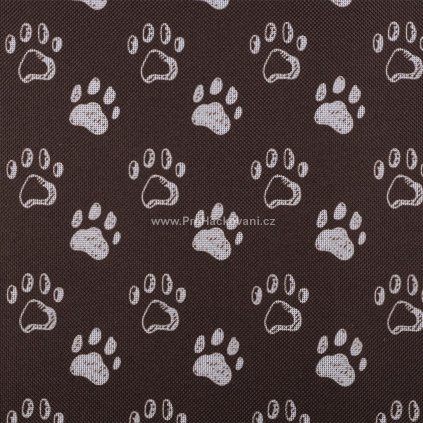 Kočárkovina 600D tlapky hnědé s PVC úpravou