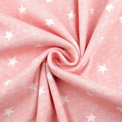 Úplet růžový melír s hvězdičkami.