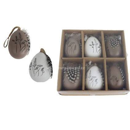 Dekorační vajíčka s motivem květin 6 ks