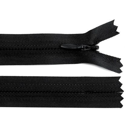 Spirálový zip skrytý No 3 délka 20 cm černý