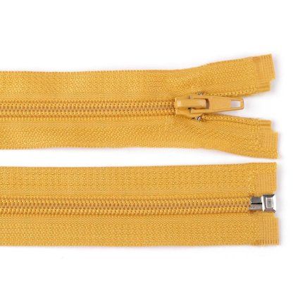 Spirálový zip No 5 dělitelný 50 cm hořčicový