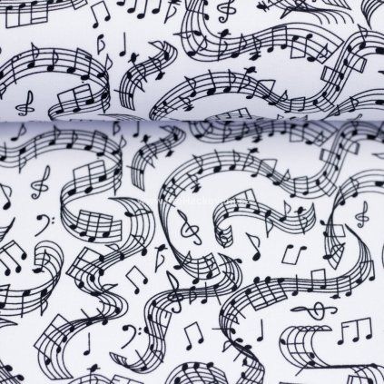 Bavlněná látka Tim noty