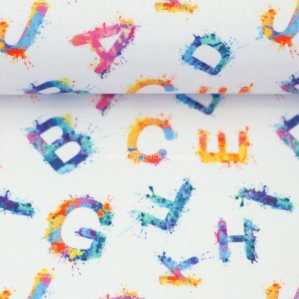 Bavlněná látka Tim abeceda