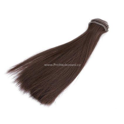 Vlasy pro panenky 20 x 100 cm hnědé