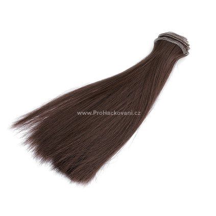 Vlasy pro panenky 20 x 100 cm hnědé