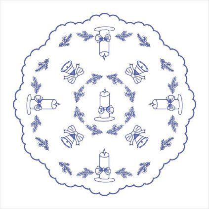 Vyšívání ubrus 120x120 cm vánoce