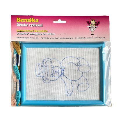 Dětské vyšívání v rámečku medvěd