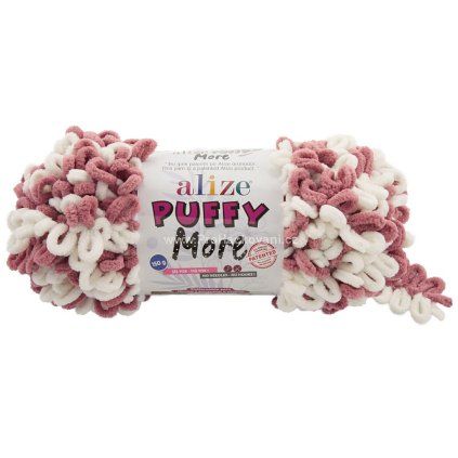 příze Puffy More 6657 starorůžová a smetanová