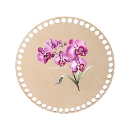 Dno s obrázkem kruh bříza Ø 20 cm orchidej