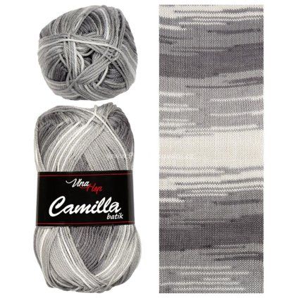 Příze Camilla batik 9614 bílá a šedá