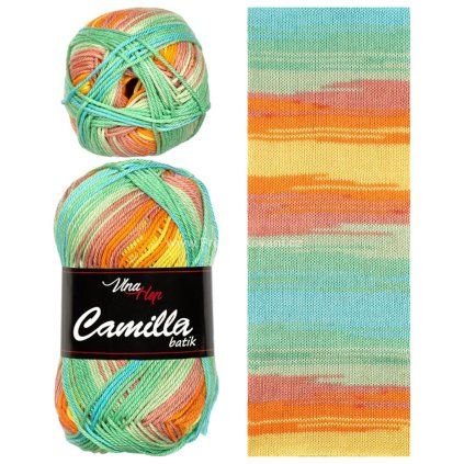 Příze Camilla batik 9621 zelená a oranžová