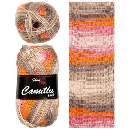 Příze Camilla batik 9624 hnědá a oranžová