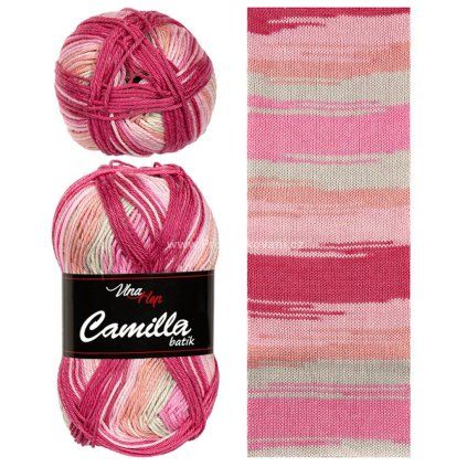 Příze Camilla batik 9627 růžová a šedá