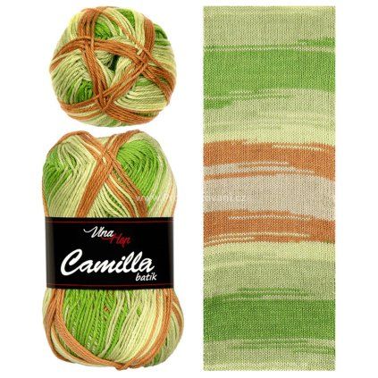 Příze Camilla batik 9629 zelená a hnědá