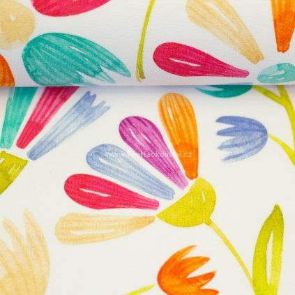 Úplet Flowerpop kytičky na bílé