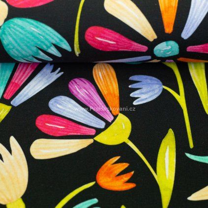 Úplet Flowerpop kytičky na černé