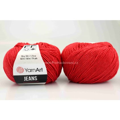příze YarnArt Jeans 26 světlejší červená