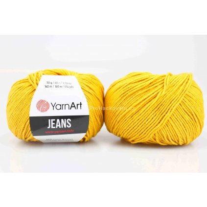 příze YarnArt Jeans 35 sytě žlutá