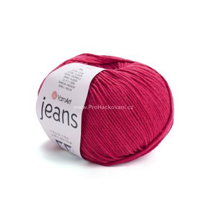 příze YarnArt Jeans 51 tmavě červená.