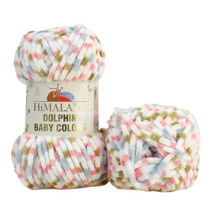 příze Dolphin Baby Colors 80413 bílá, růžová, hnědá, modrošedá