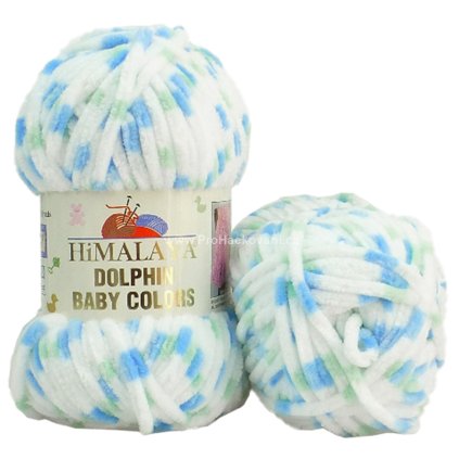 příze Dolphin Baby Colors 80409 bílá, zelená, modrá