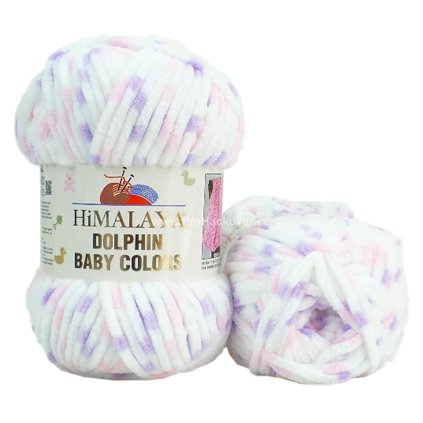 příze Dolphin Baby Colors 80410 bílá, světle růžová, fialková